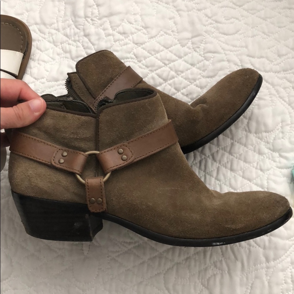Green Suede Sam Edelman booties